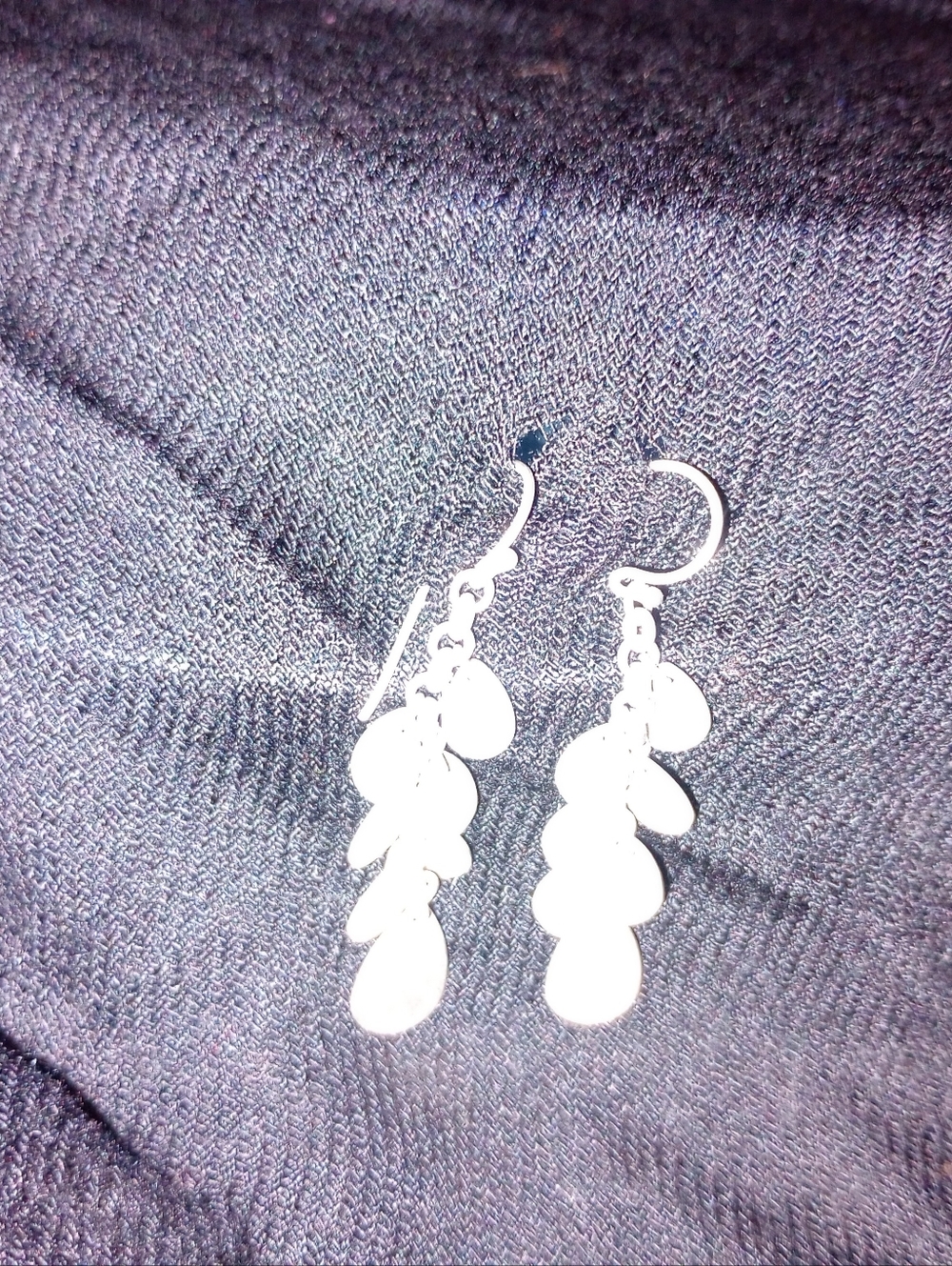 Vintage Stirling Silver Rolochain Dangling  Ear Jewelry